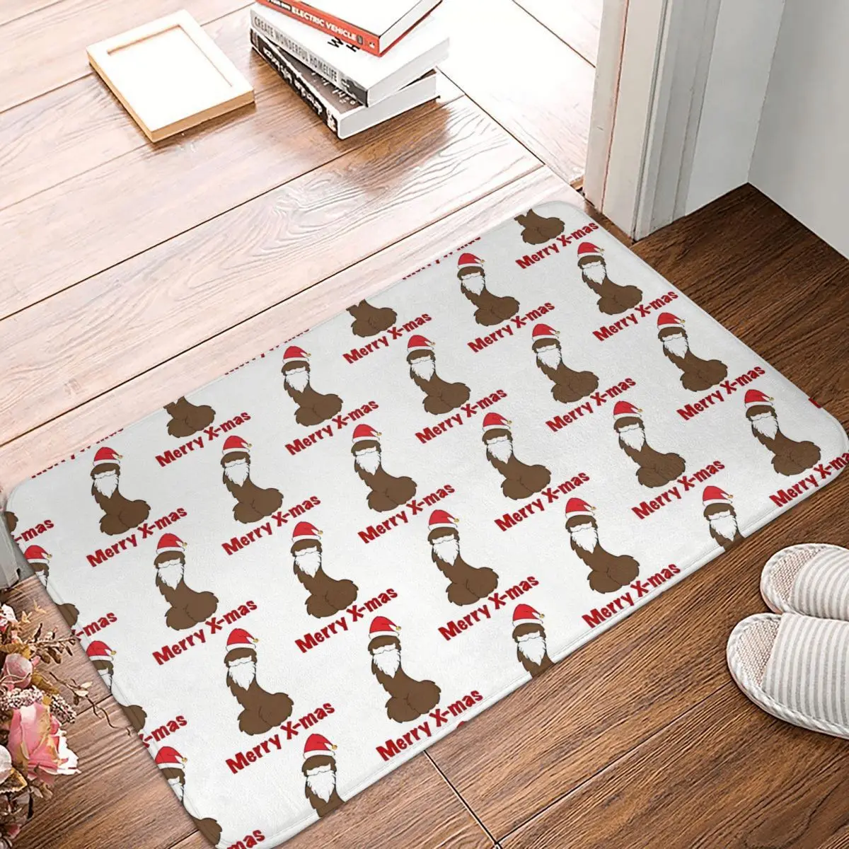 Penis Anti-Slip Doormat Bath Mat Hormone Monster Santa Merry Christmas Big Mouth Balcony Carpet Entrance Door Rug Indoor