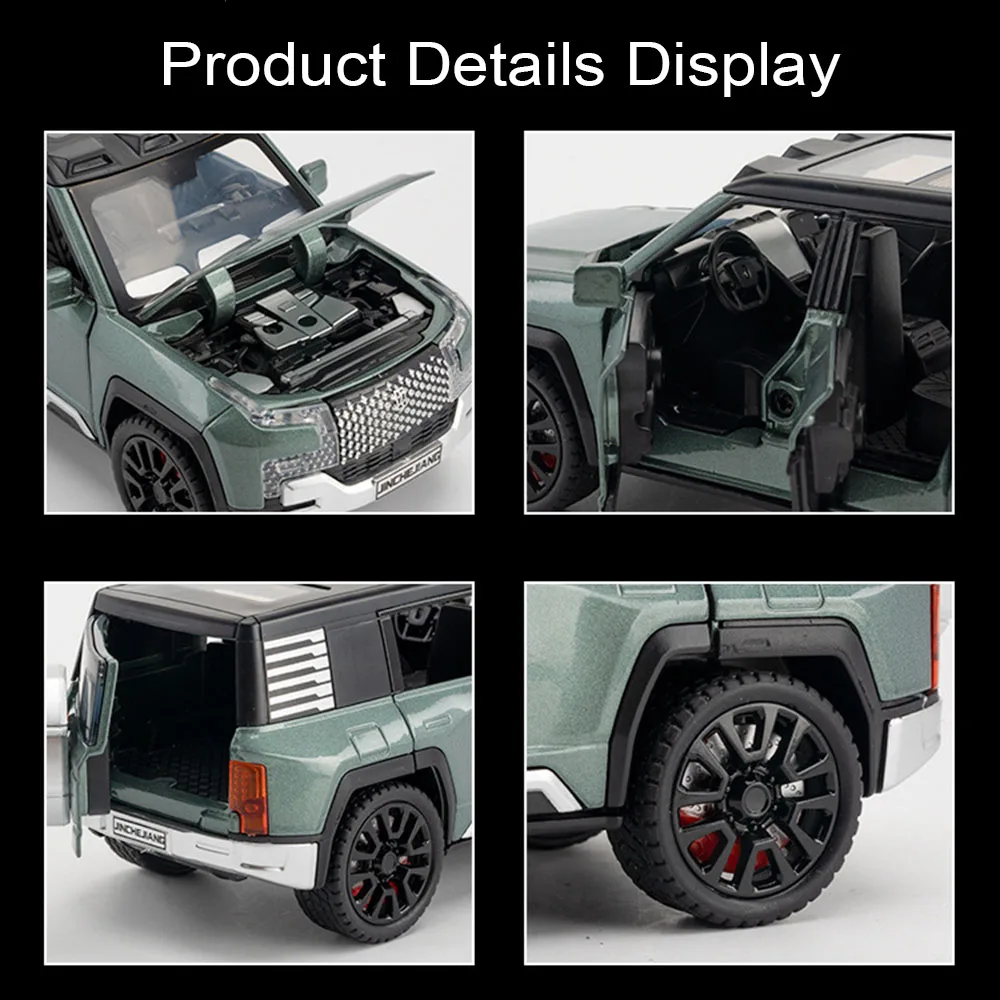 1:32 YangWang U8 U9 Toy Car Models Pull Back Sound Light Simulation Models Off-road Vehicles Toys for Boys Birthday Gifts