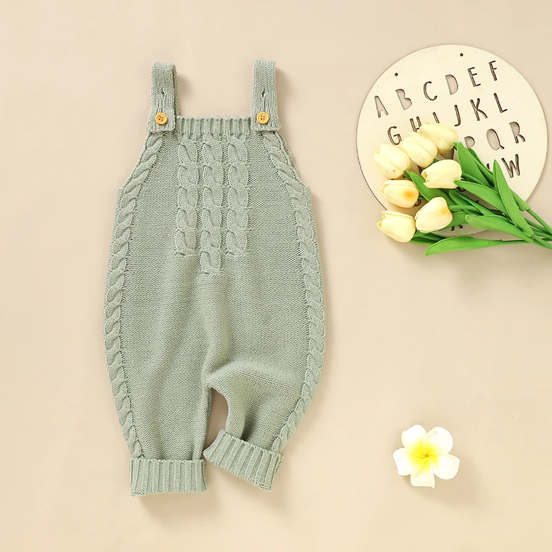 Baby Rompers Clothes Spring Autumn Sleeveless Newborn Boys Girls Knit Jumpsuits Playsuits Winter Infant Overalls Toddler Outfits