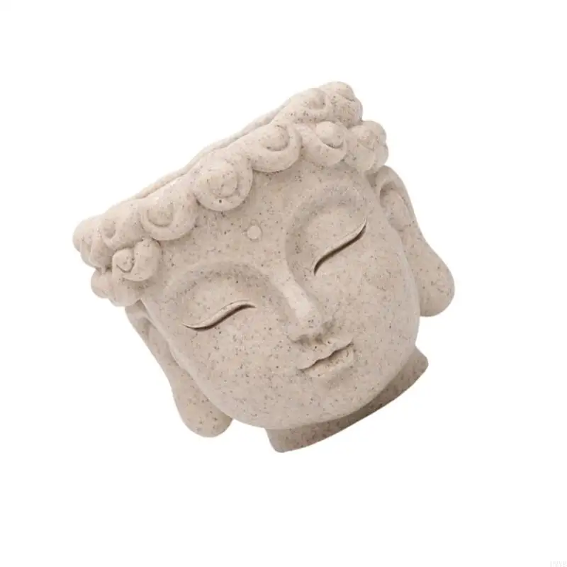 Macetero con escultura Budas único, para plantas pequeñas, hierbas en espacios para Patios y salas estar, P9YB