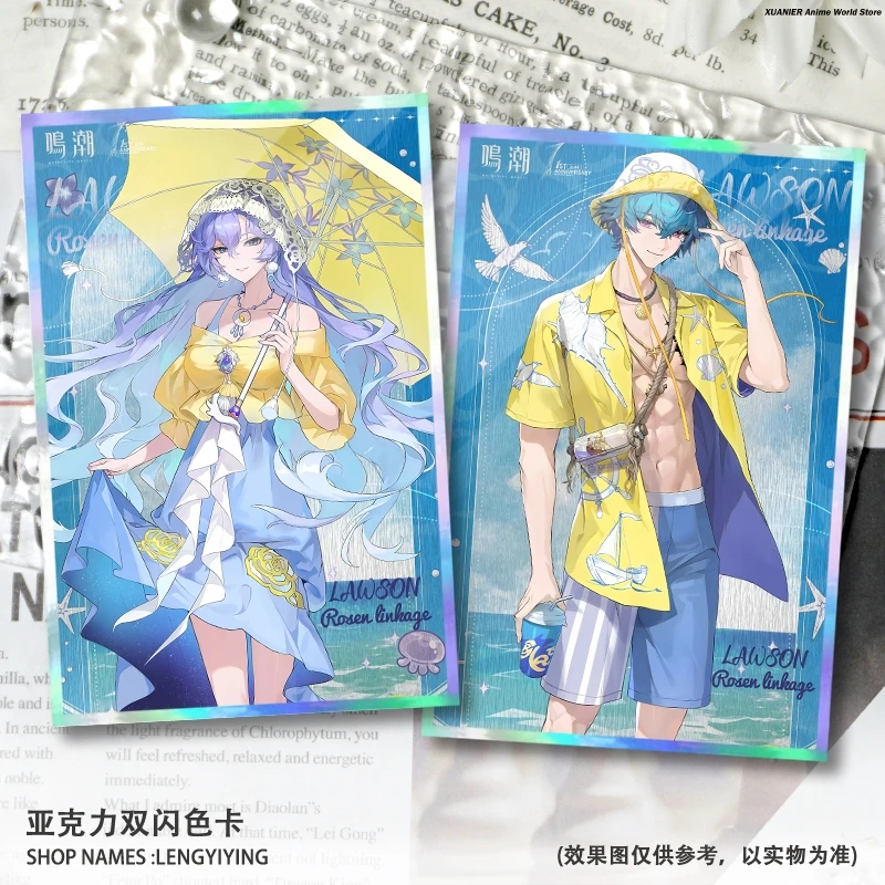 

Acrylic Laser Double Flash Colored Paper Zani Brant Carlotta Montelli Cosplay Wuthering Waves Anime Signature Card