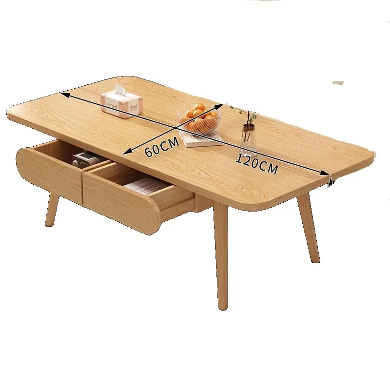 Nordic all solid wood low table living room home balcony tea table rental house small apartment with log coffee table