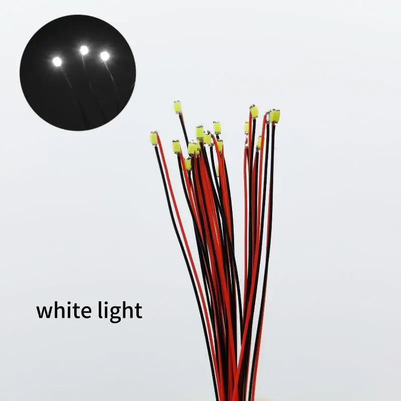 10Pcs/bag 0603 DIY SMD Lamp Wired Micro Litz Led Pre-soldered Chip Wired 3V Railway Model Toy Light DIY Leads Wires 30cm