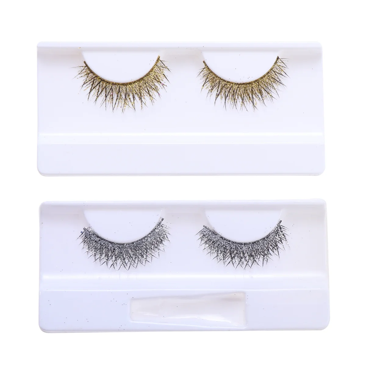 Shiny Exaggerated False Eyelashes Long Thick Eye Lashes Extension Silver Women Girls Cosplay Fancy Ball Material Safe