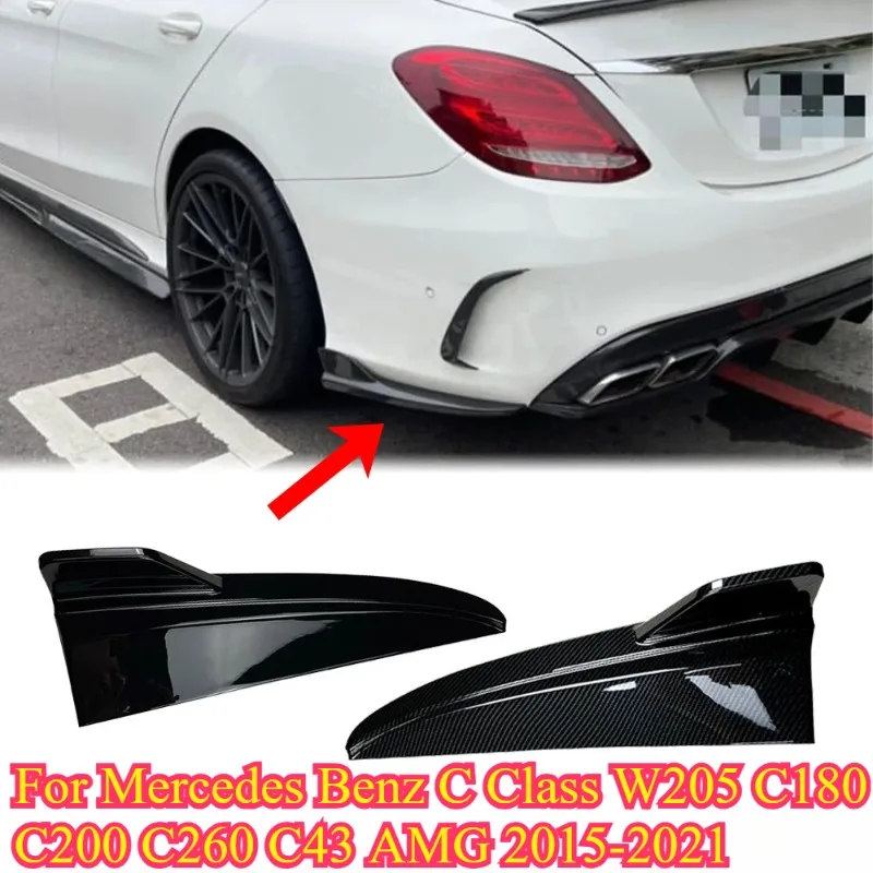 

NONGSHI Car Rear Bumper Diffuser Side Splitters for Mercedes Benz C Class W205 C180 C200 C260 C43 AMG 2015-2021 Body Kits Tuning