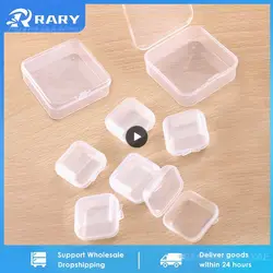 Mini Caixa De Armazenamento De Plástico Transparente, Caixa De Jóias Multifuncional, Organizador De Armazenamento Transparente, Recipiente Dustproof, 1 Pc, 10 Pcs, 50Pcs