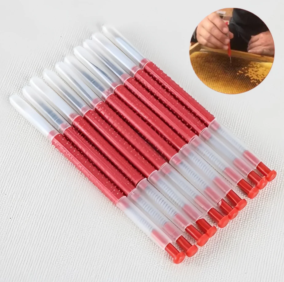 10 Uds herramienta de injerto de apicultura aguja de transferencia de larva de abeja reina equipo de injerto retráctil para Apicultura herramientas de apicultura