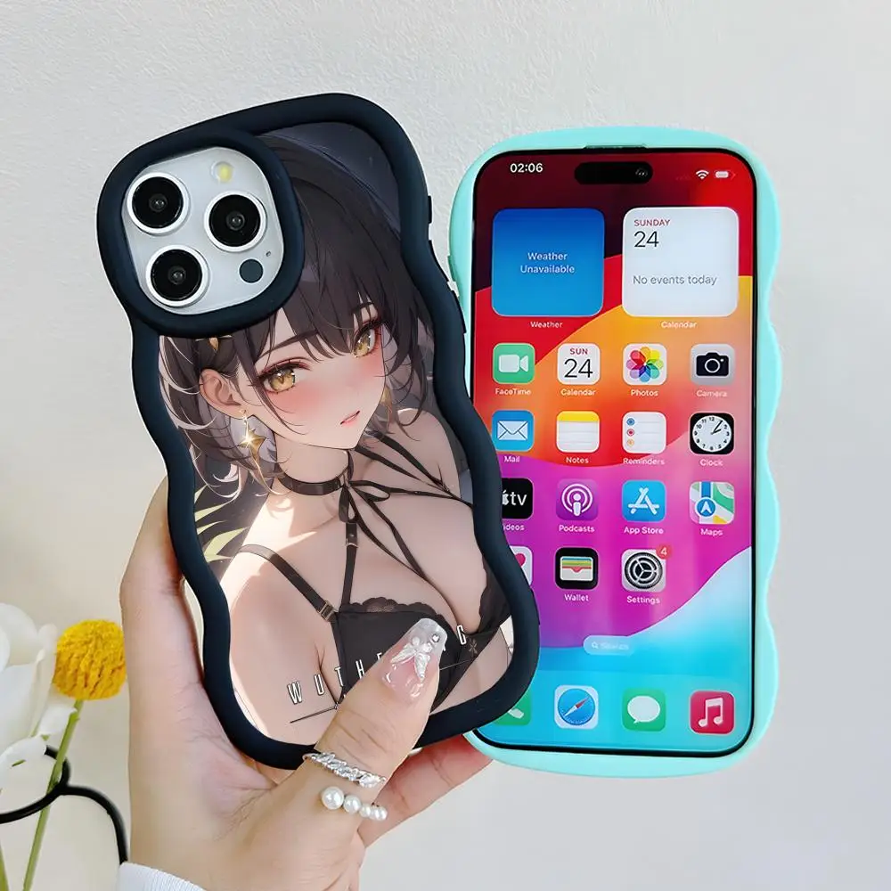 

Wuthering Waves Rover Phone Case for iPhone 17 16 15 14 13 12 11 Air Pro Max Plus Black Soft TPU Wavy Edge Cover