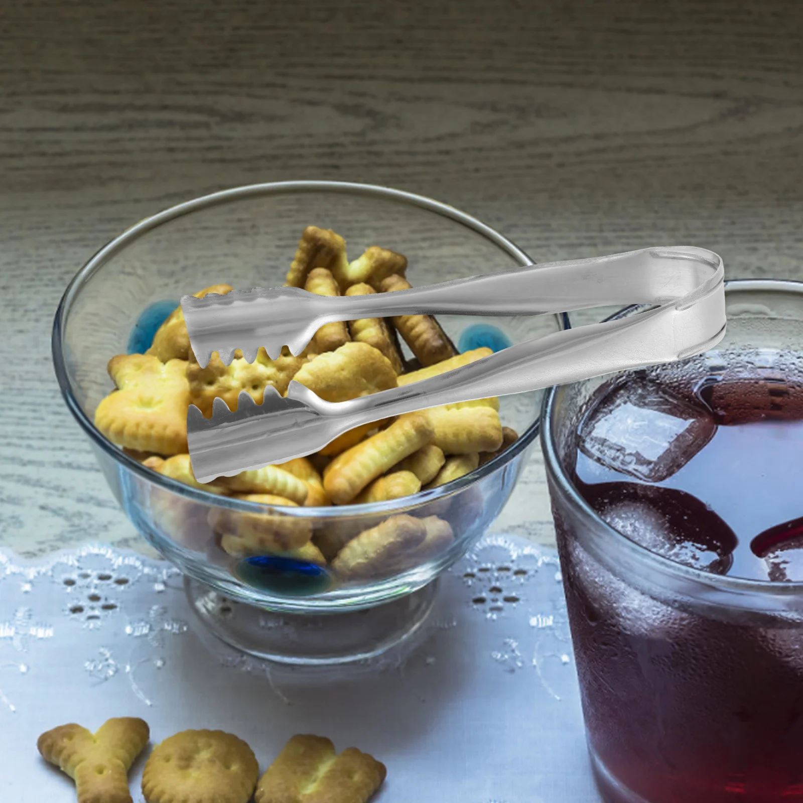 

Multi-Function Stainless Steel Tongs for Ice Cube Sugar Candy Dessert Serving Bread Pasta Handling Kitchen Bar Tools