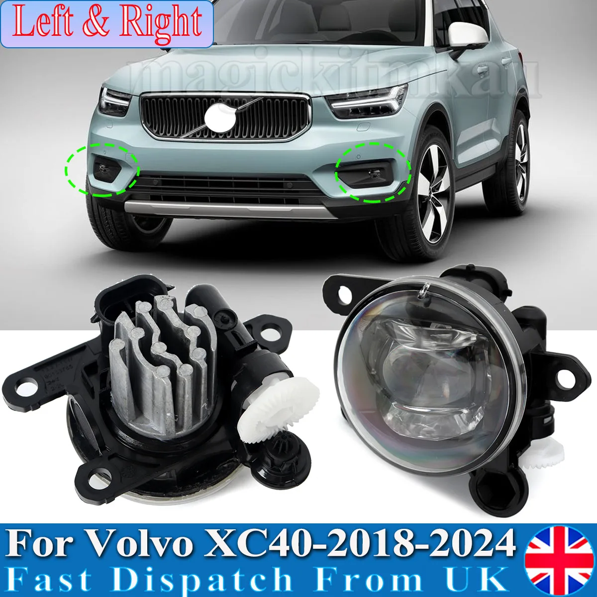 

31689174 Front Fog Light Daytime Running Lamp For Volvo XC40 2018 2019 2020 2021-2024 Brake Light Fog Lamp Assembly 31689175