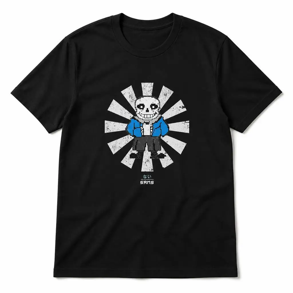 Undertale Sans Skull T Shirts Casual Tees Short Sleeve Round Collar T-Shirt Pure Cotton Tops