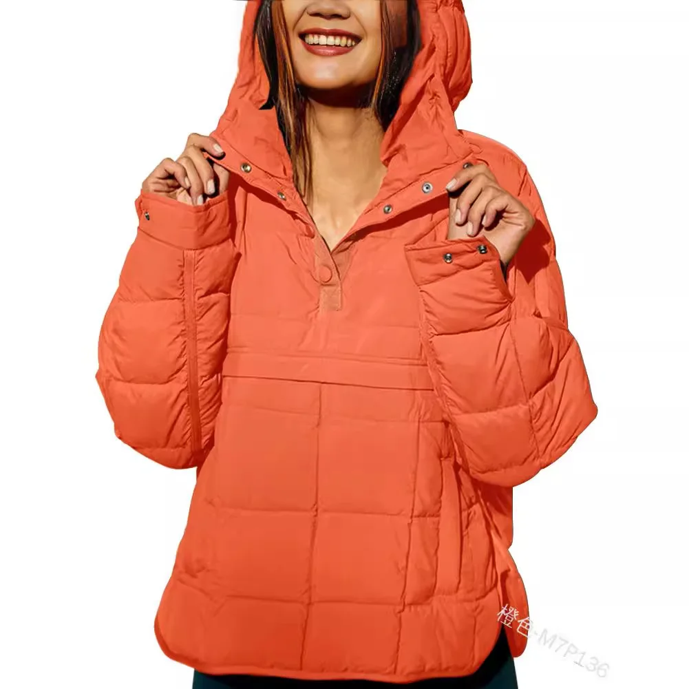 Einfarbig Winter Baumwolle Kleidung Frauen Mode Lässig Lose Langarm Pullover Mit Kapuze Baumwolle Kleidung Tops Weibliche 2025, Neue