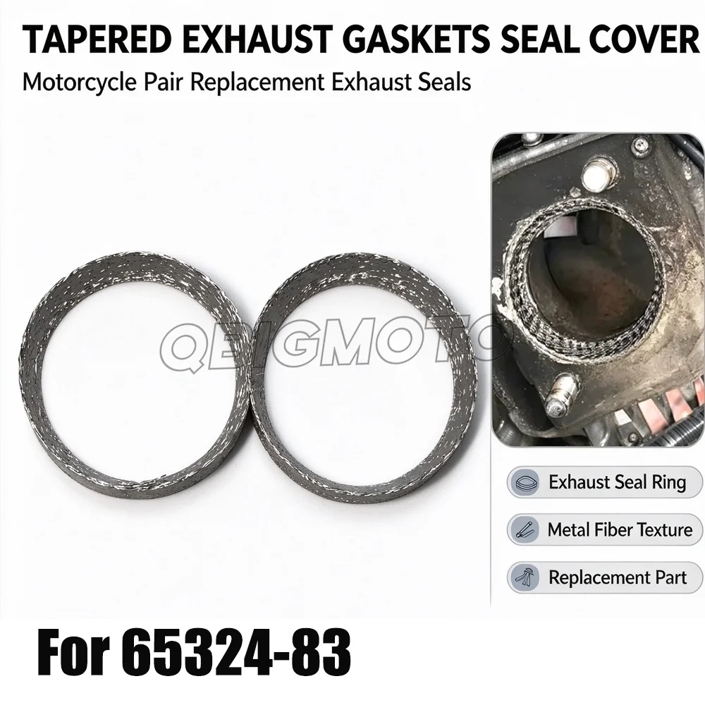 Pair Motorcycle Tapered Exhaust Gaskets Seal Cover For Harley Big Twin Models 1984-2018 Softail Touring Sportster Dyna Choppers