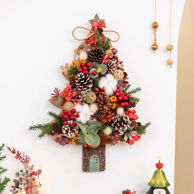 

American Style 3D Wall-Mounted Christmas Tree Decor, Mini Artificial Green Plant Decorative Painting, Creative Home Warming Gift