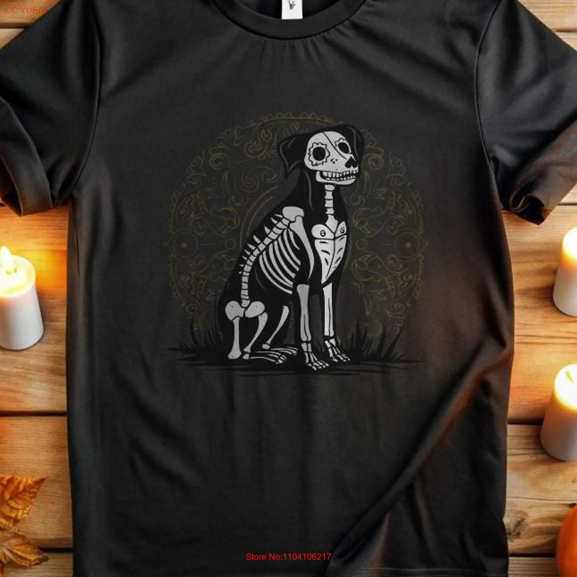 Fido Fiesta Spooky Halloween Vibes Heavy Cotton T Shirt long or short sleeves