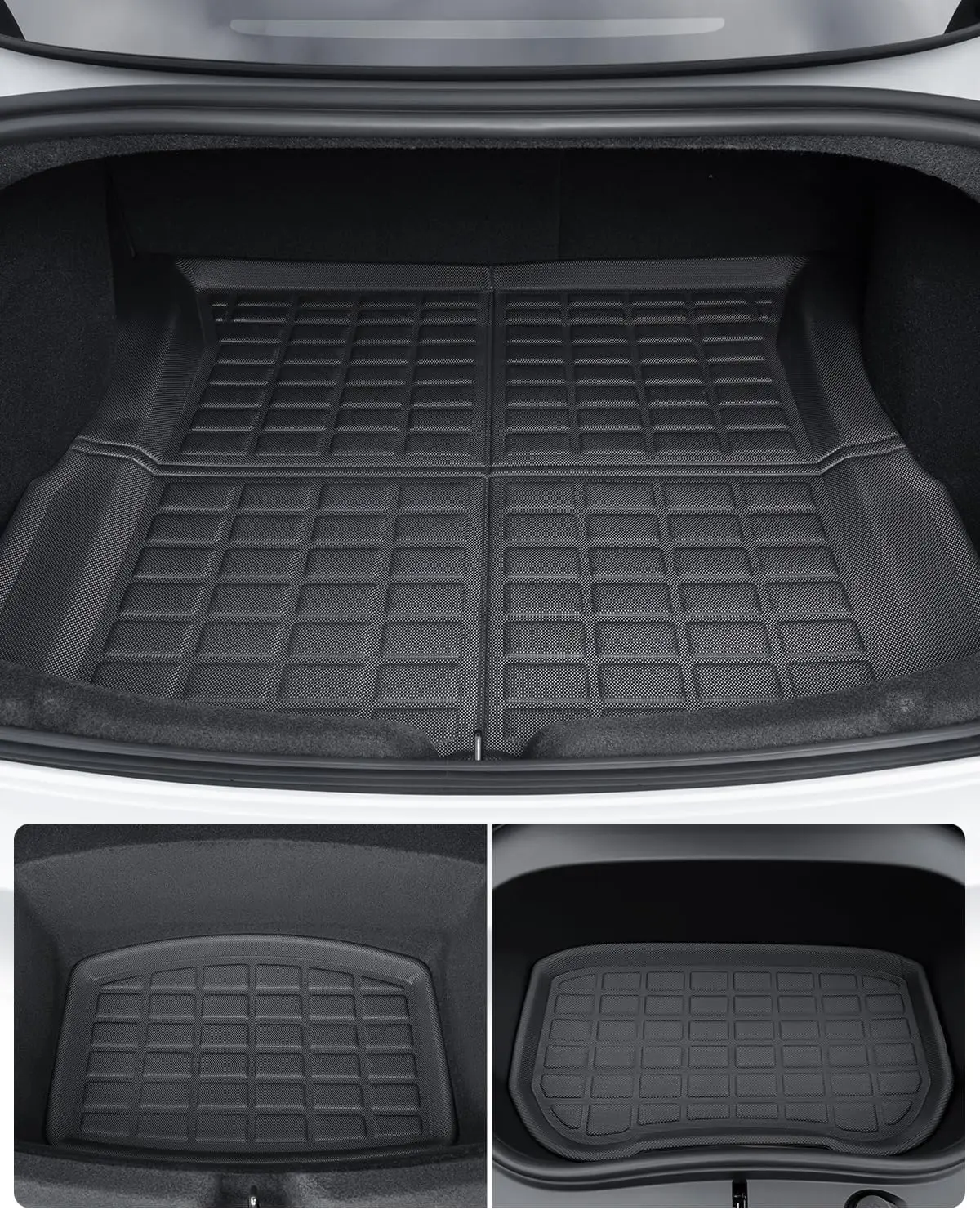 2024 for Tesla Model 3 Highland Floor Mats Full Set All Weather Floor Liners Trunk Frunk Mat Rear Cargo Tray