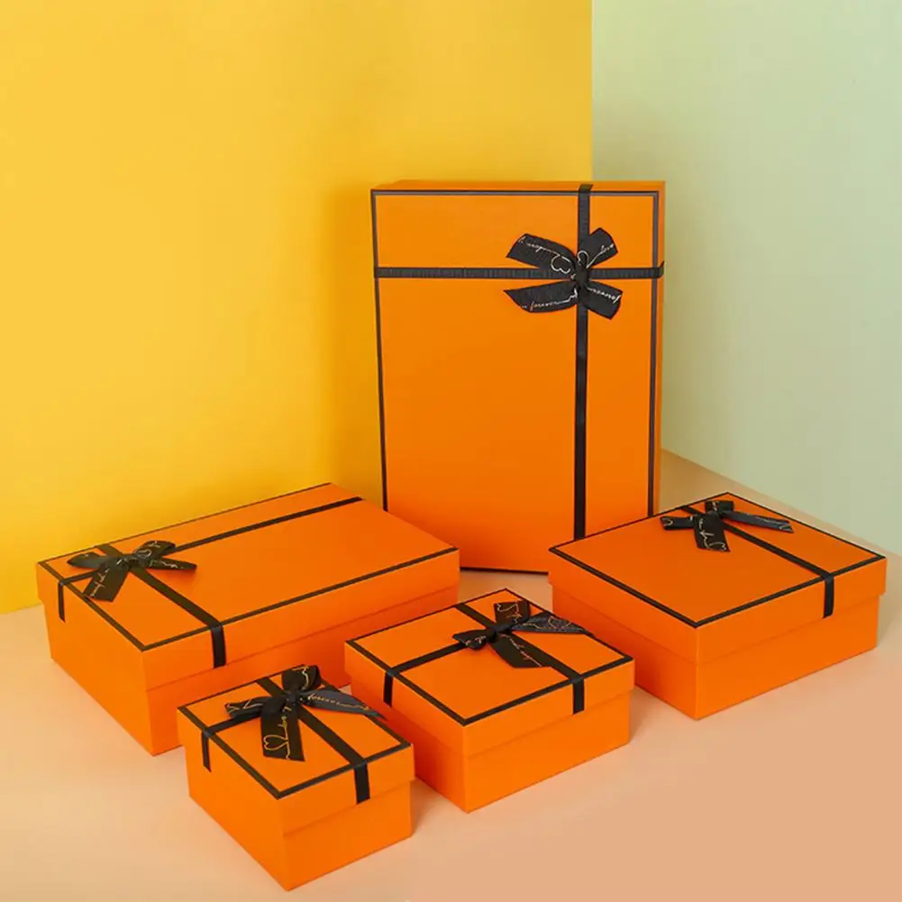 1 Set Accompanying Gift Box Useful Orange Gift Box Festival Perfume Cosmetics Wallet Gift Packaging Box for Storage