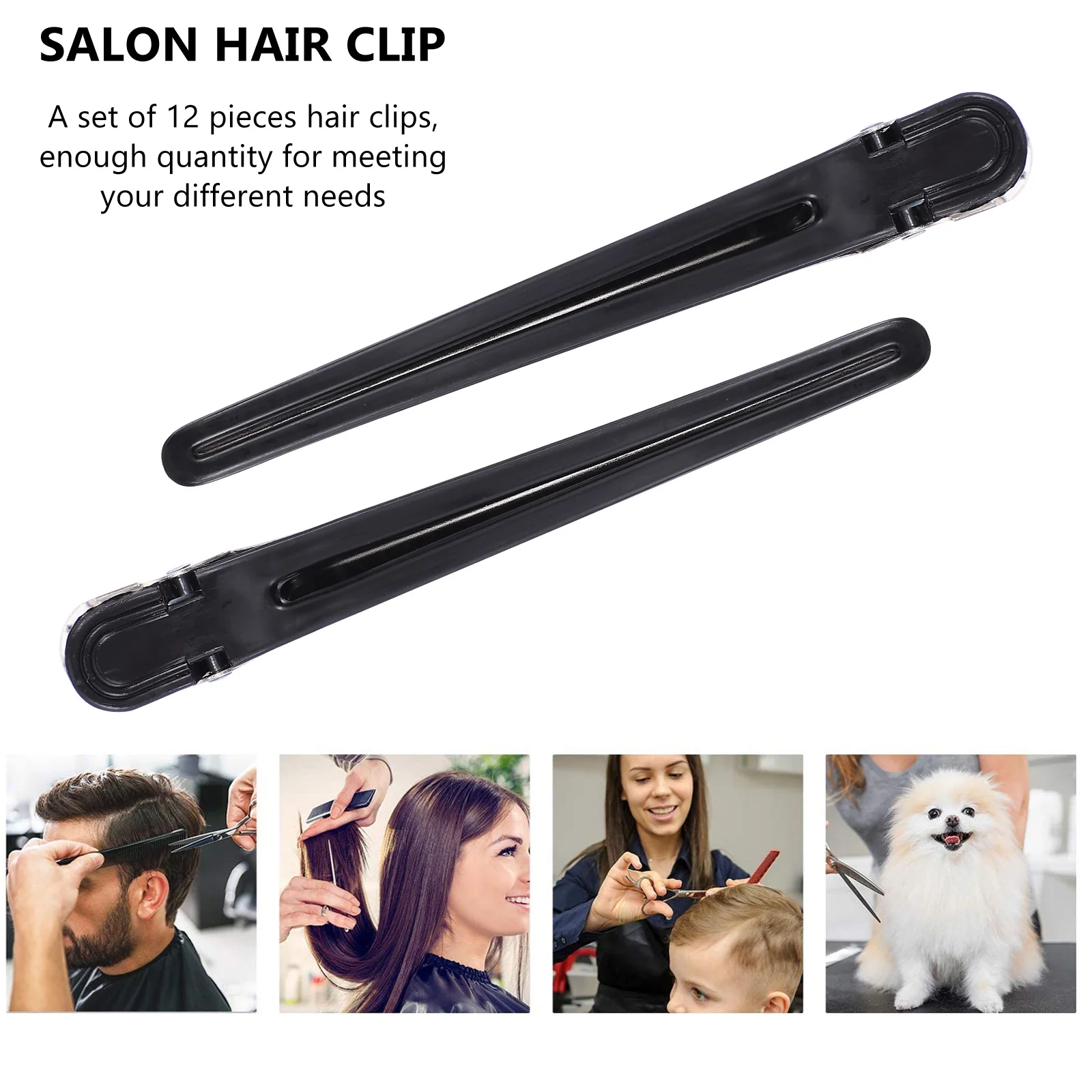 

12Pcs Hairdressing Clips Plastic Barber Bill Clips for Salon Hair Styling Partition Holders Bright Color Hair Fixing Accessories