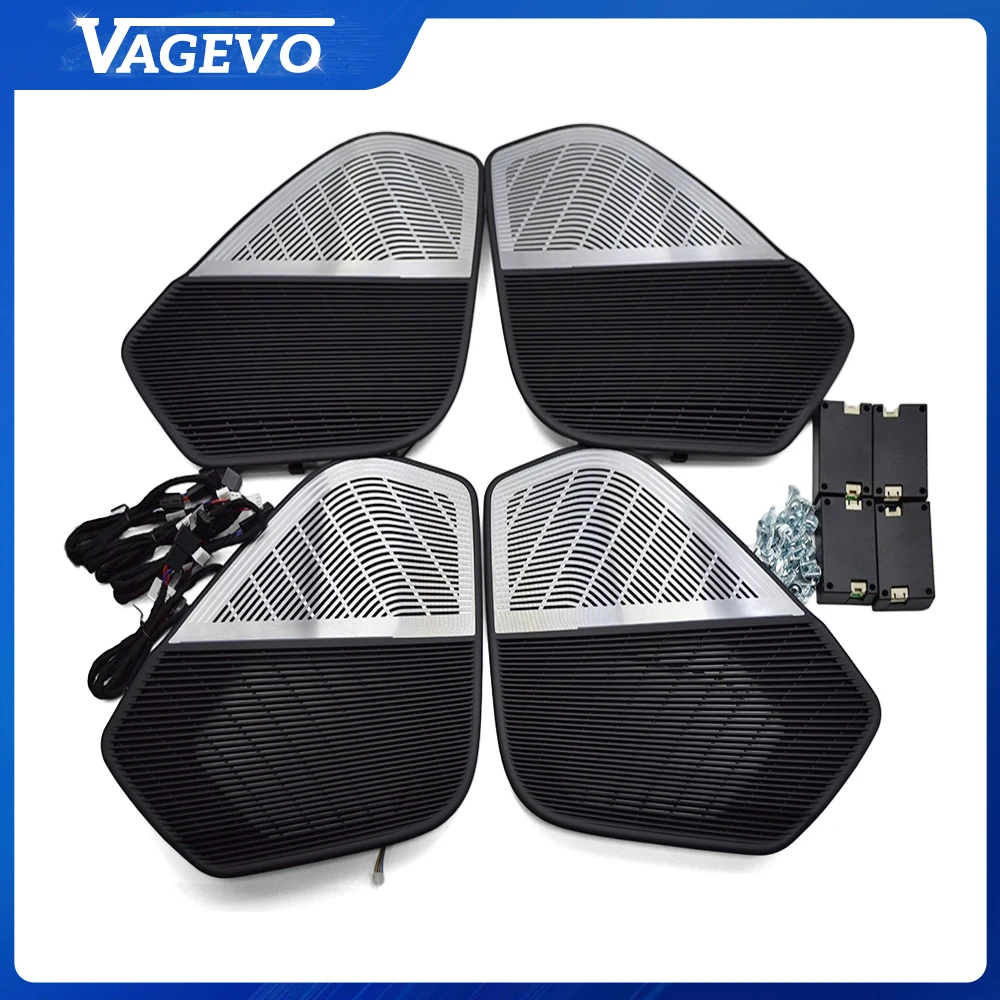 LED B&O Speaker Cover For Audi Q7 Q8 4 Doors Ambient Light Door Horn Trim Decorative Lamp