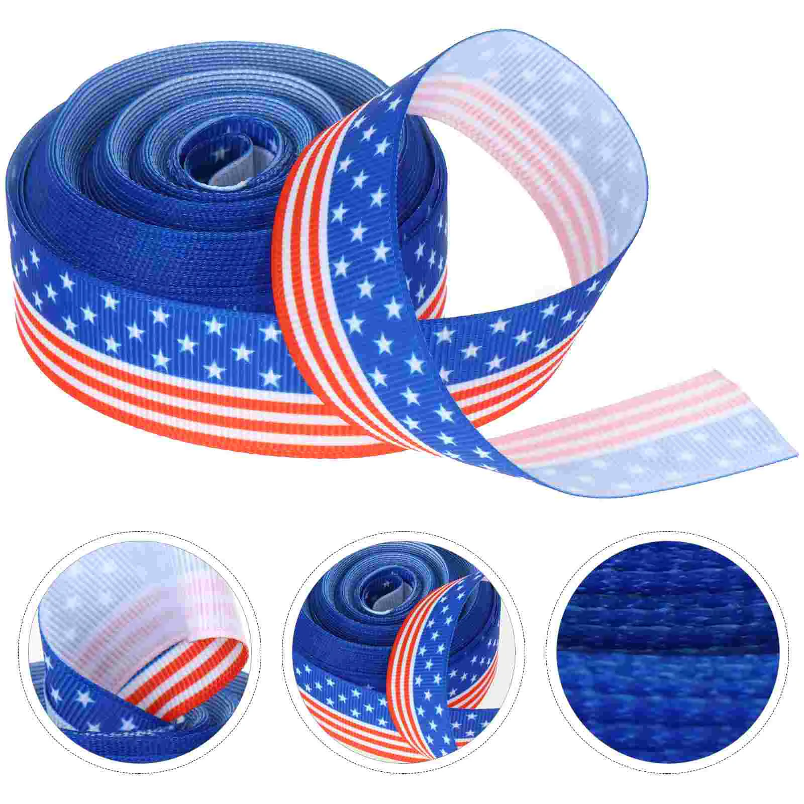 

8 Width 2.2cm 10 Yard Heat Transfer Ribbon for Independence Day Gift Packing Decorative Washable Non Fading Polyester Ribbon