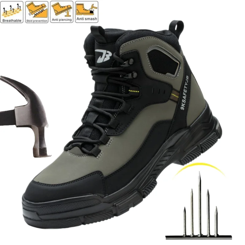 

Steel Toe Indestructible Sneaker Anti Shock Construction Work Shoes Slip Resistant Wear Resistant Construction Work Men Shoes