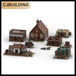 MOC Buiding Blocks Western Church Sheriff's Office Train Station West Outhouse Country House Collection Toy Birthday Present