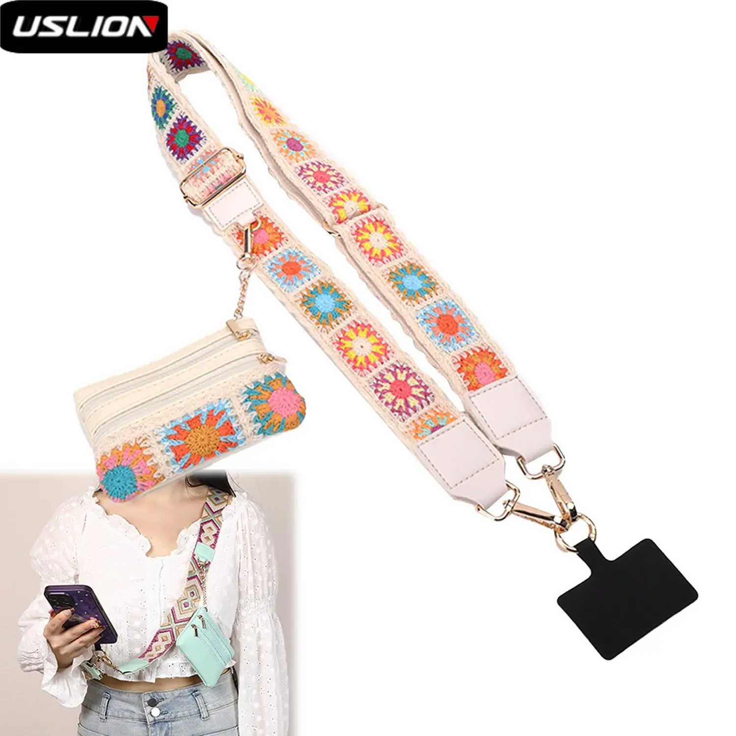 Universeller Handy gurt mit Brieftasche, verstellbares Handy-Cross body-Lanyard mit Reiß verschluss tasche, Clip und Web gurt