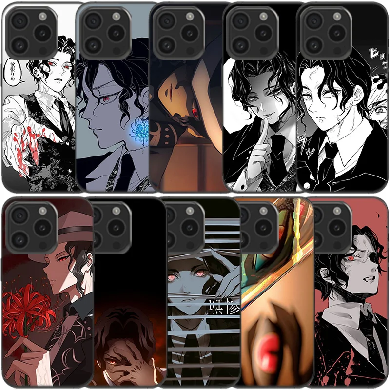 Demon Slayer Kibutsuji Muzan Clear Phone Case For Apple iPhone 12 13 Mini 11 14 15 16 Pro Max Cover XS MAX XR Soft