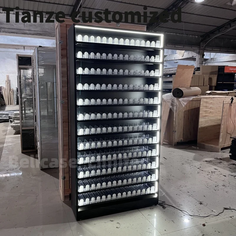 Customized-Factory Direct Smoke Shop Display Showcase Store Display Stand Design Display Shelves