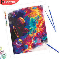 HUACAN Paiting By Number Planet Starry Sky Drawing On Canvas Landscape Christmas Gifts Kits Drawing Canvas Christmas Decoration