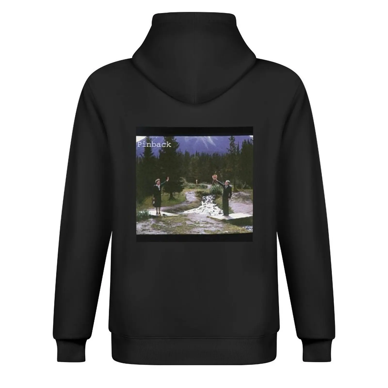 معطف رجالي بغطاء للرأس ذو عنوان ذاتي من Pinback على الطراز الياباني قميص رجالي بقلنسوة برسومات جرافيك