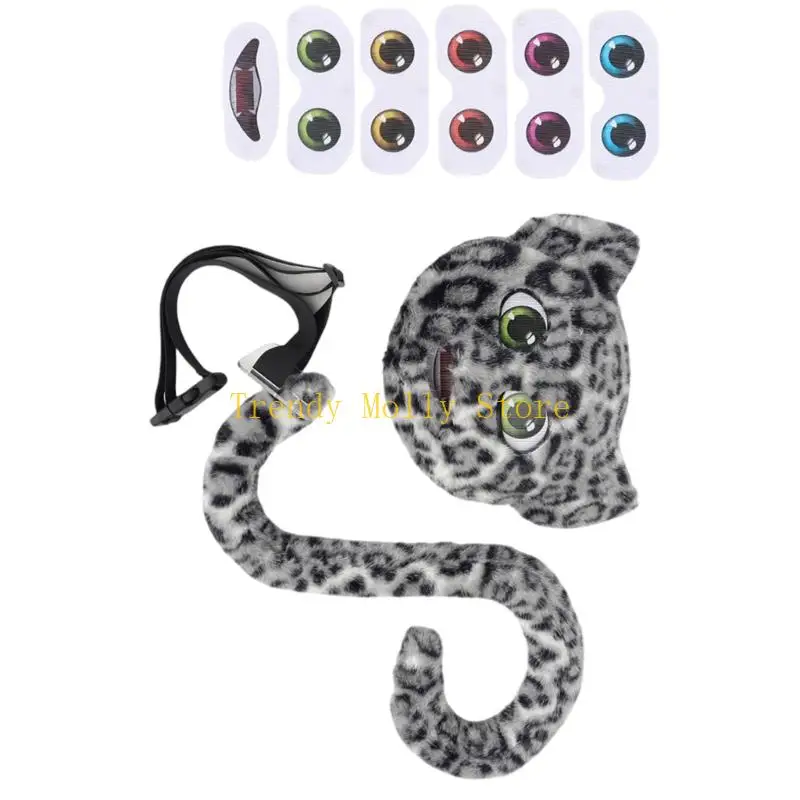 N5KB เด็กผู้ใหญ่เสือดาวเครื่องแต่งกายชุดสัตว์แฟนซีชุดเครื่องแต่งกายชุดอุปกรณ์เสริมสำหรับคริสต์มาสฮาโลวีนคอสเพลย์ปาร์ตี้