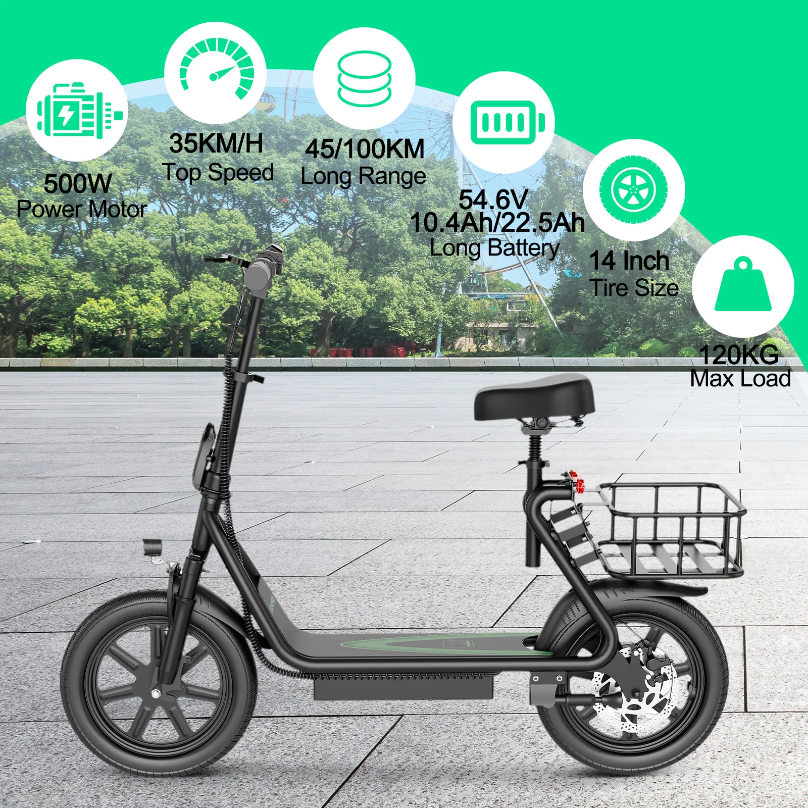 JUICEASE ESBS Pro 500W Electric Scooter - 100KM Range