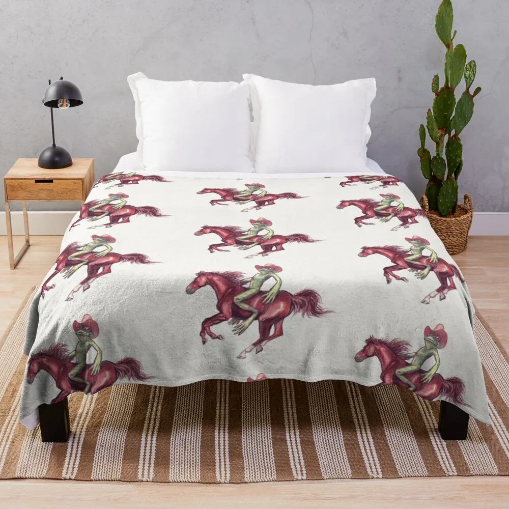 frog rider Throw Blanket bed plaid Personalized Gift Blankets