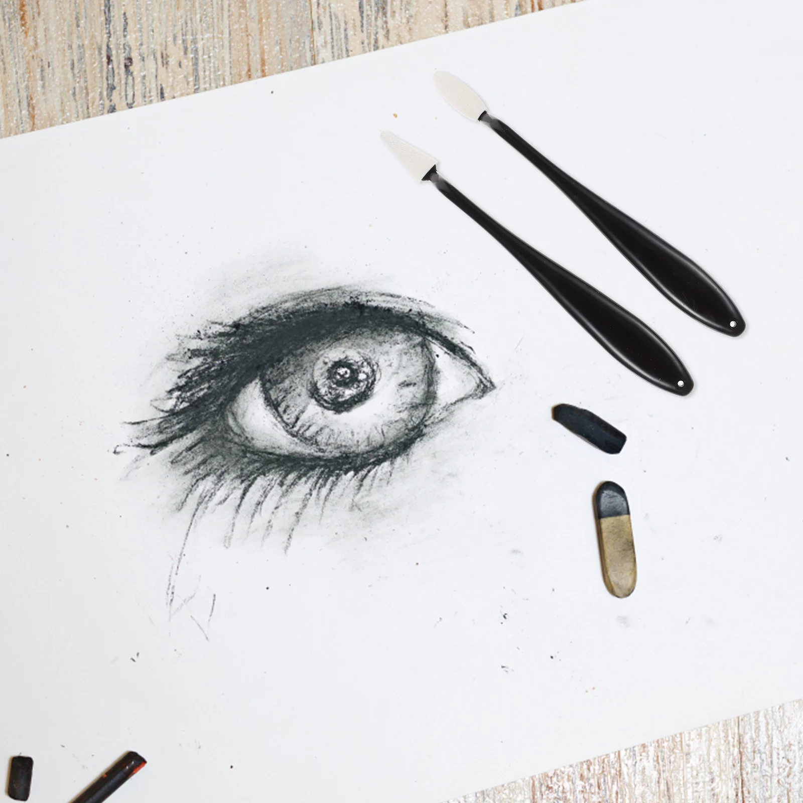 

4pcs Sketch Eraser Set Blending Stumps Drawing Tools Sponge Eraser Charcoal Artist Lightweight Portable Storage