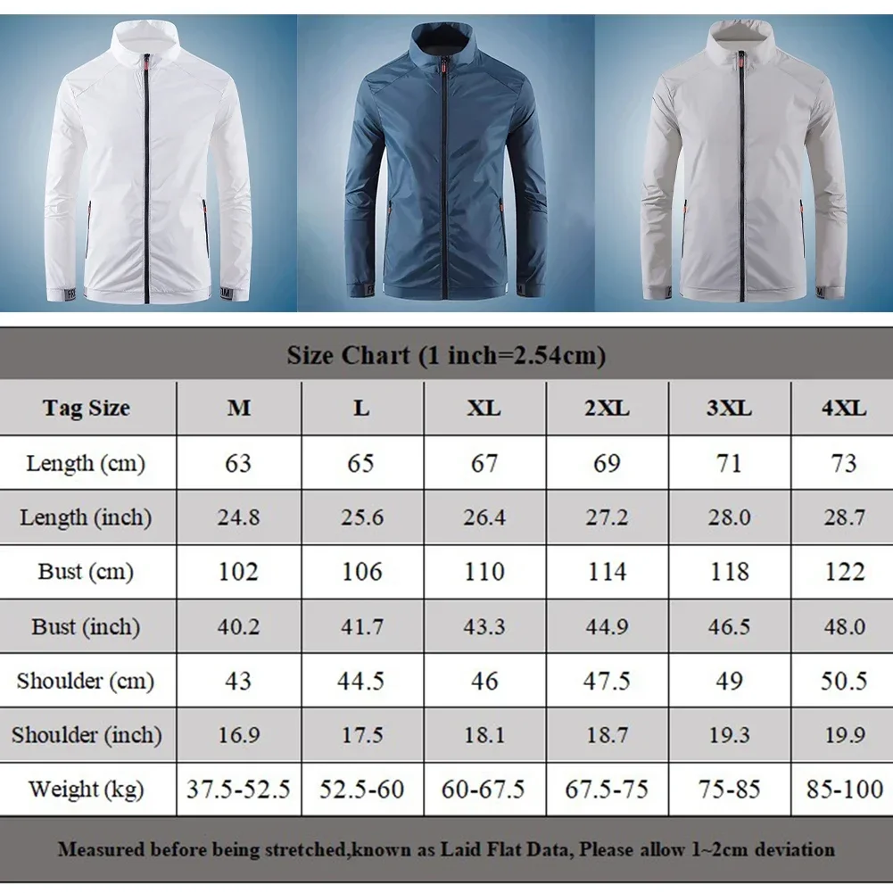 Men Sunscreen Coats Breathable Sports Waterproof Jacket Sun Protection Clothing