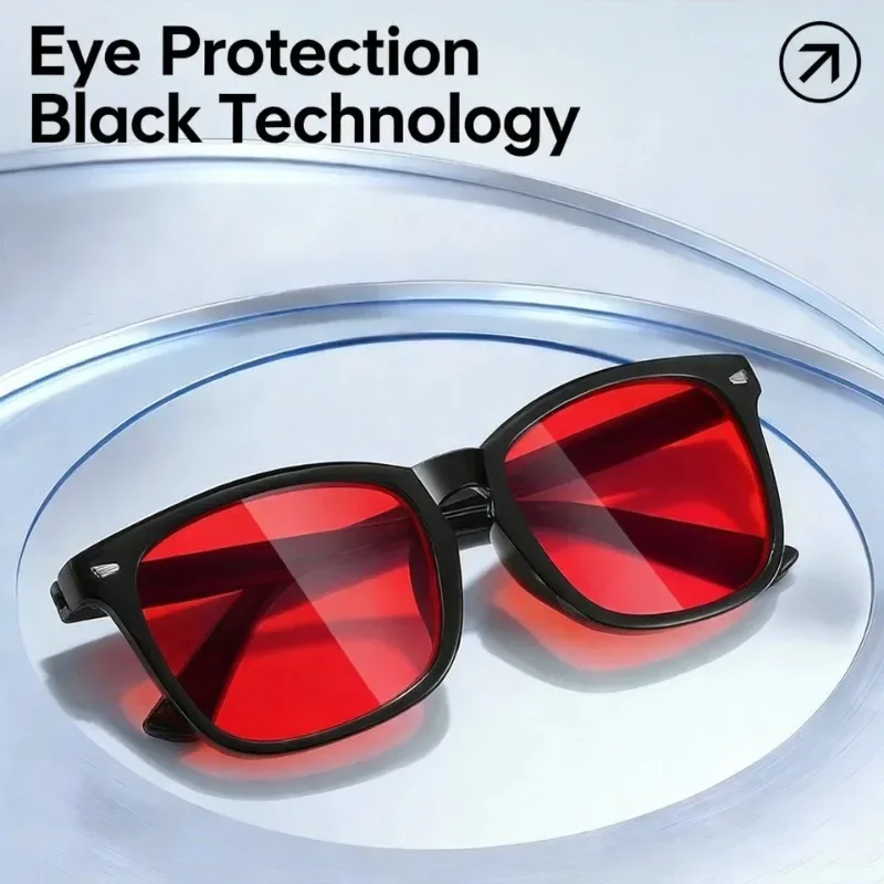 Anti Blue Light Sunglasses Better Sleep Red Lens Bluelight Blocking Glasses for Men Women Anti Eye Strain for Computer Game