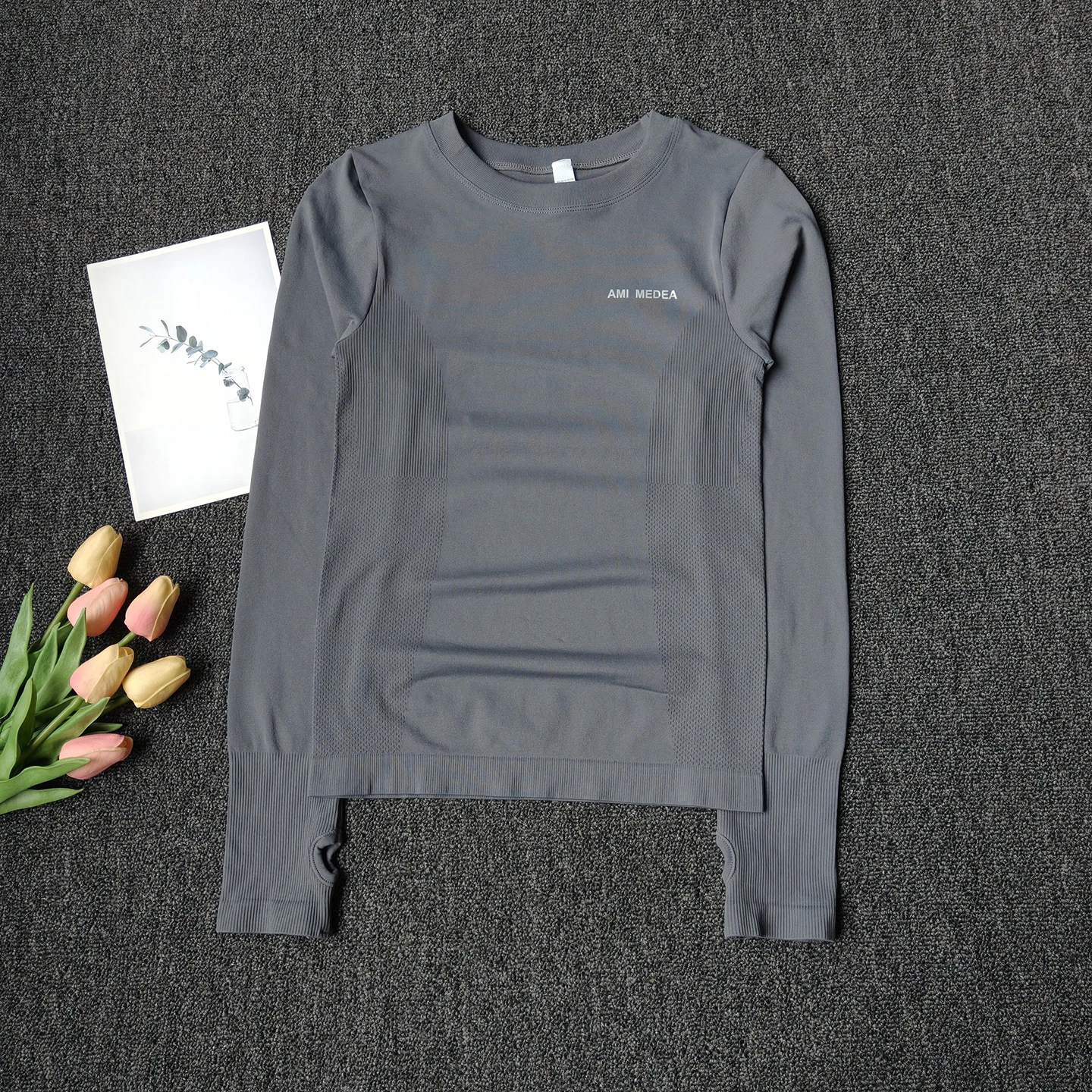 قميص لياقة بدنية نسائي مضغوط بأكمام طويلة، سريع الجفاف وجيد التهوية للجري واليوجا والتدريب #6