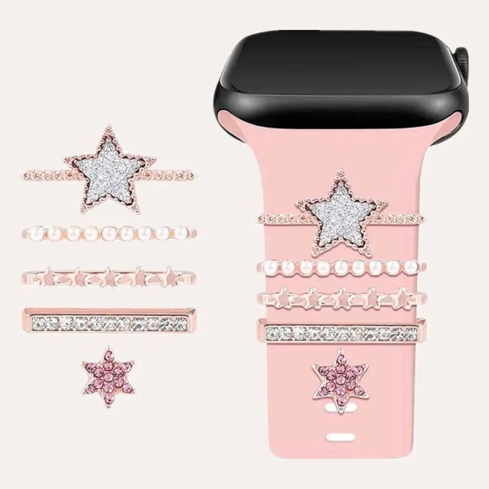 Adorno creativo de banda de reloj de Metal, broche de diamante, anillo decorativo, accesorios decorativos para correa de uñas