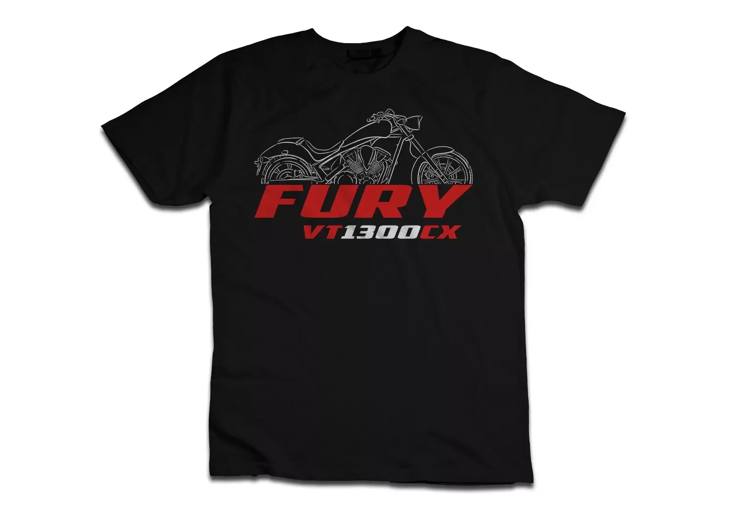 

VT1300CX Fury 2009-2024 Motorcycle T shirt Graphic Casual Summer Short Sleeves 100% Cotton Cool Tee