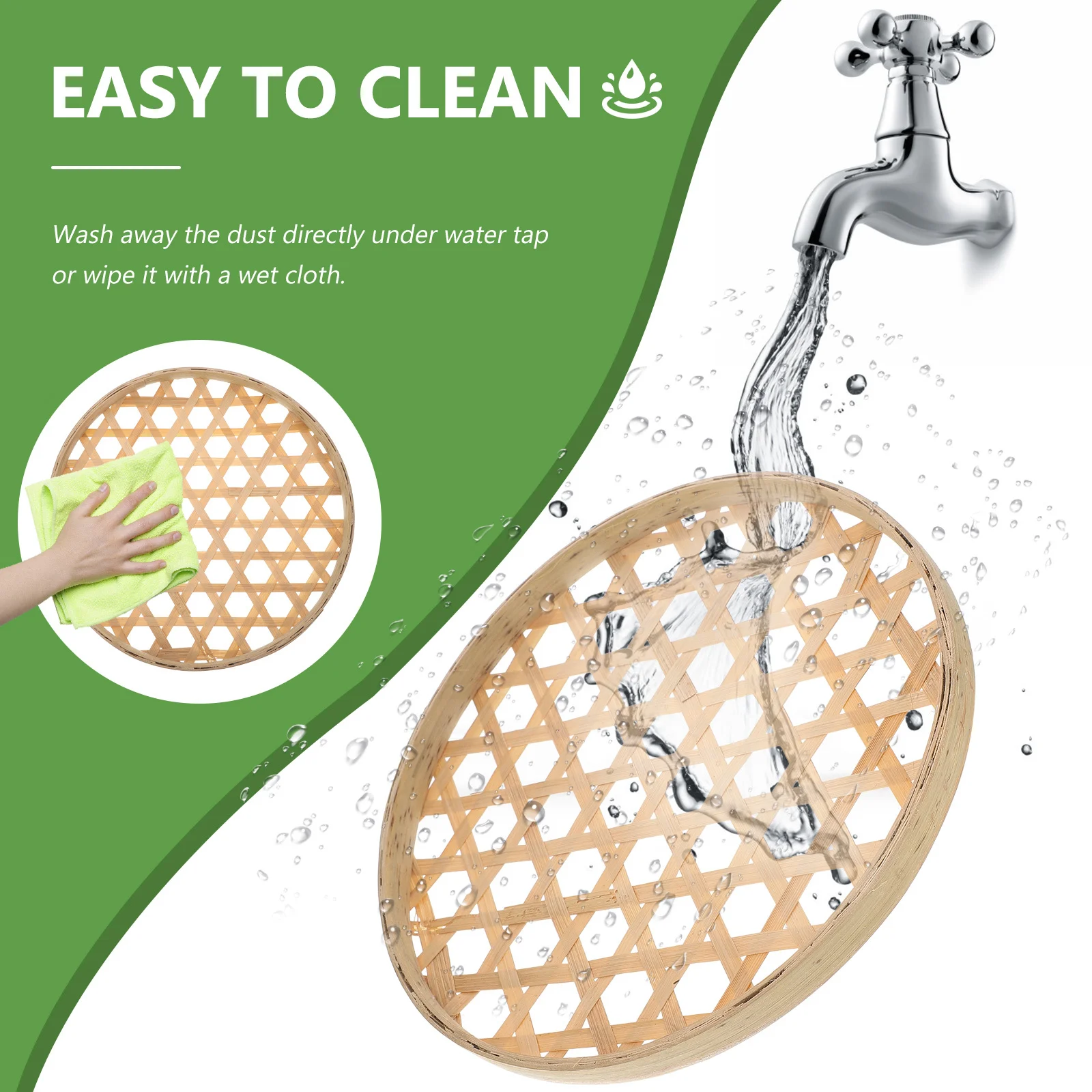 

Bamboo Storage Colander Basket Food Organizer Creative Appearance Home Decor Multipurpose Application Gift