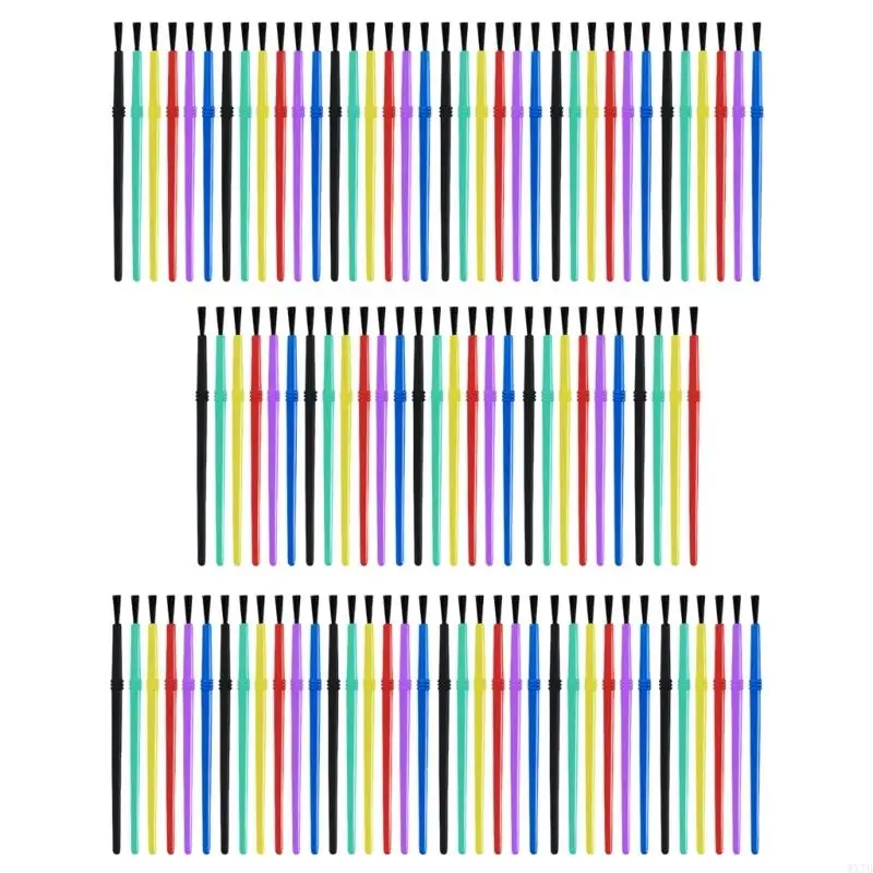 Kids Plastic Paint Brushes Bulk 100Pieces Assorted Colors For Artistic Drawing And Crafting Brush Pen Paintbrush 