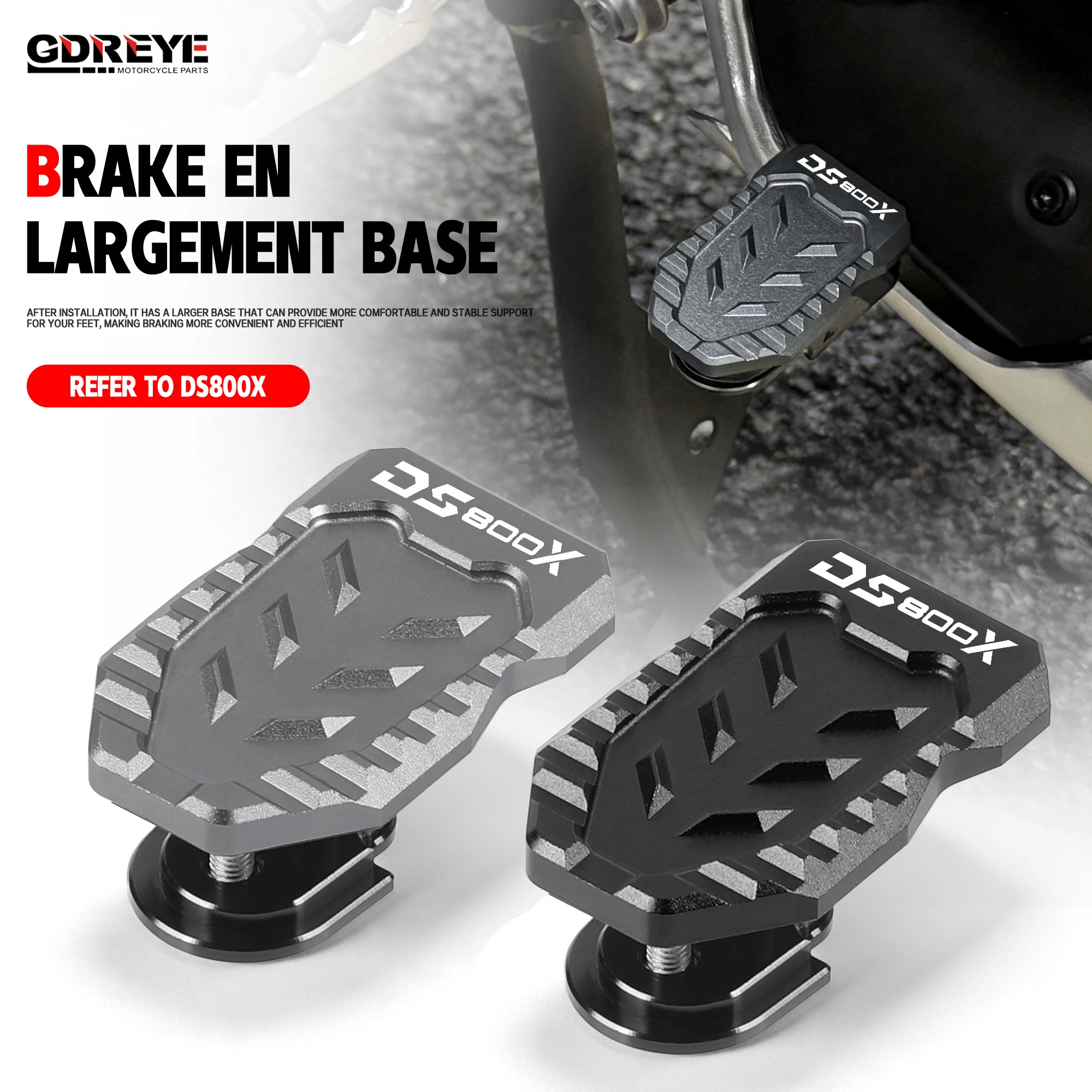 For VOGE DS800X 800 Rally DS 800X Motorcycle DS800X Foot Brake Lever Pedal Enlarge Extension Aluminum Alloy Rear Brake Peg