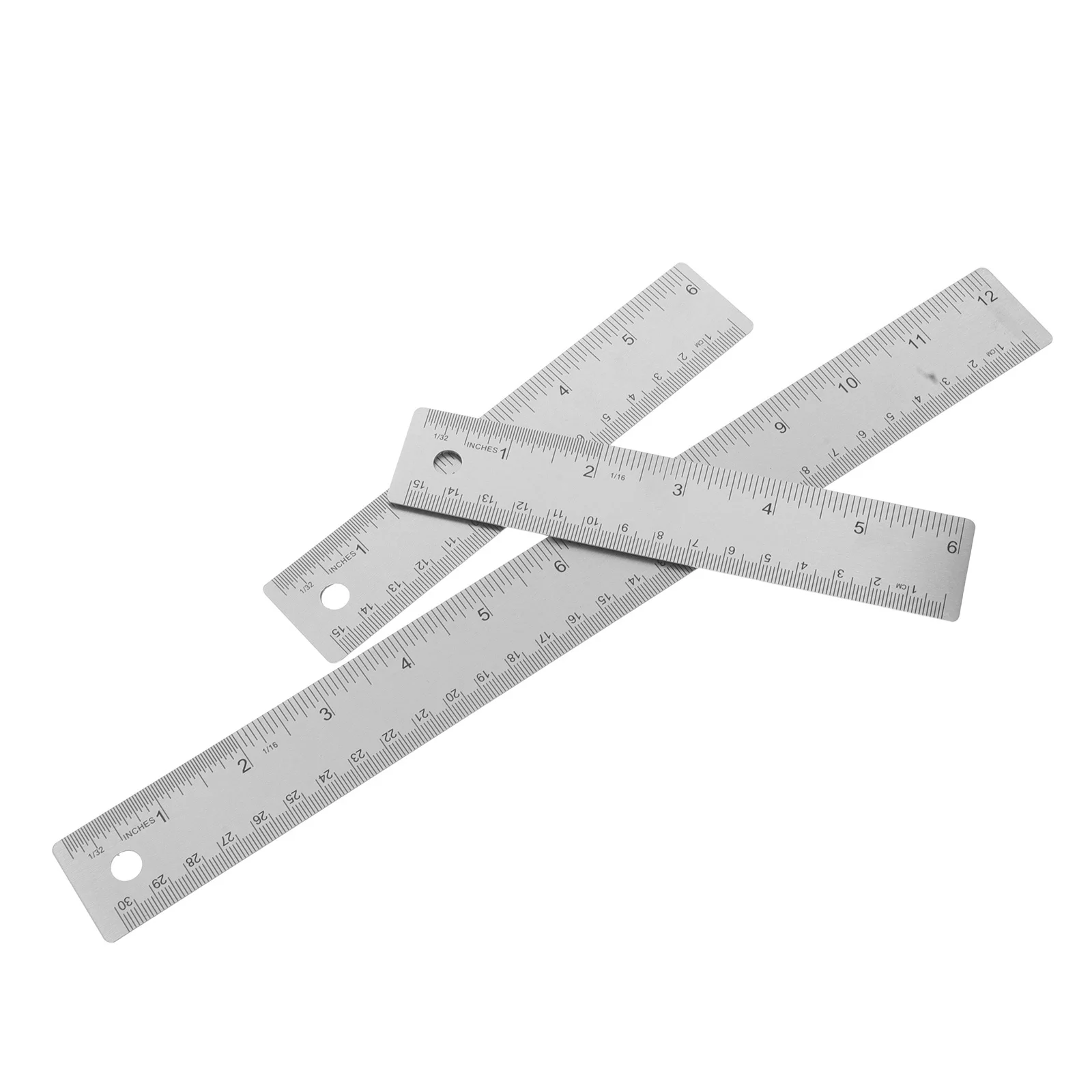 3Pcs Cork Back Stainless Steel Metal Ruler Non Slip Straight Edge Office Drafting Woodworking Engineering Inch Metric Scale