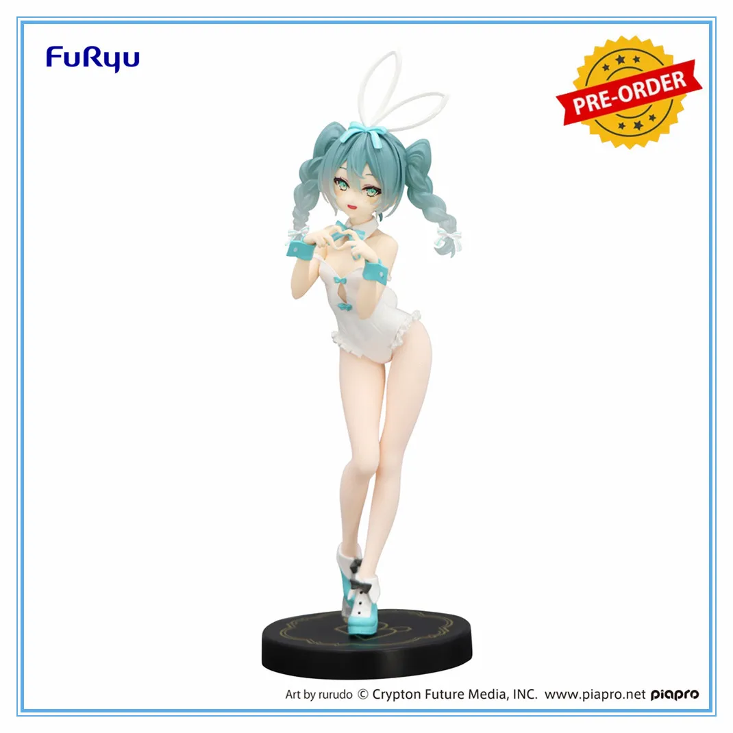 Furyu Hatsune Miku BiCute Bunnies piapro Figure rurudo White Color ver Anime Action Figure Ornaments Desktop Decoration Girl