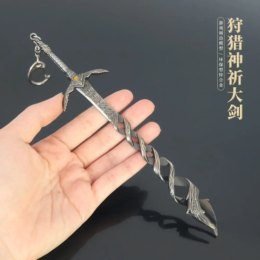 Jx brinquedo 22cm godslayer's greatsword liga artesanato modelo chaveiro oco para fora 3d espadas de metal periféricos de jogo aço katana brinquedos meninos