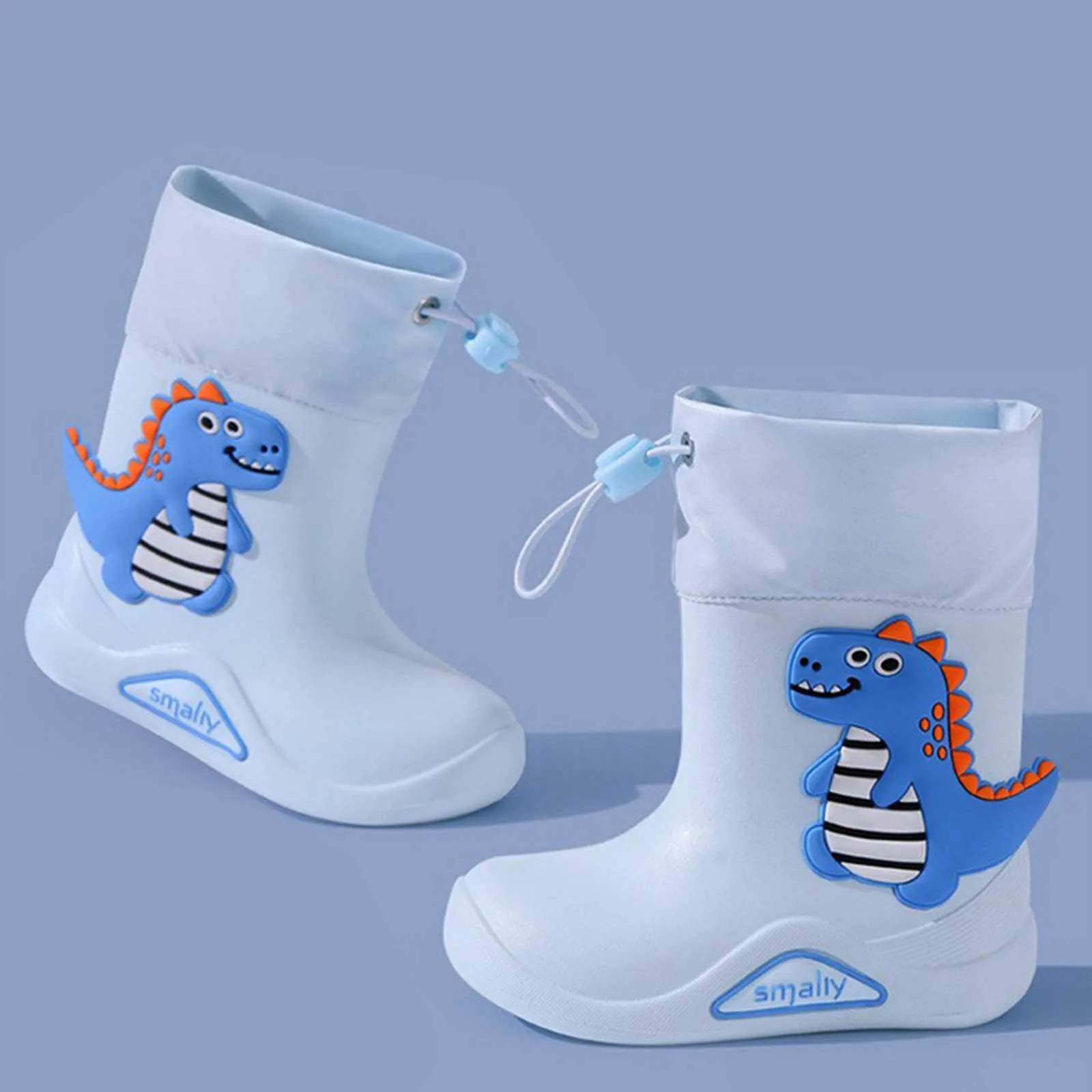 2024 Rain Boots For Children Non Slip Water Shoes Classic Cute Children Rainboots Side Cartoon Dinosaur Booties Kids Gifts