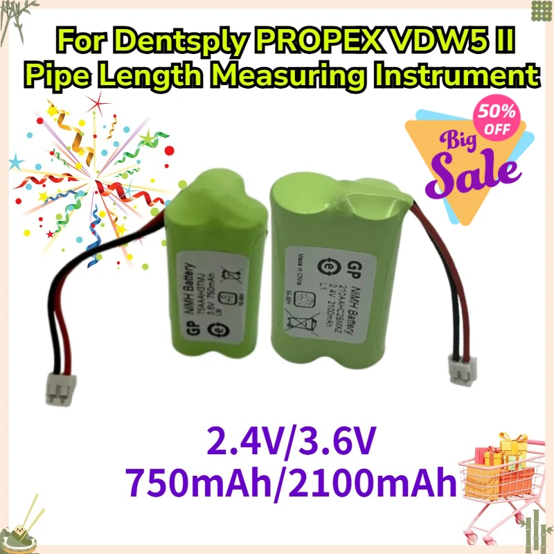2.4V/3.6V 750mAh/2100mAh Replacement NI-MH Battery Pack for Dentsply PROPEX VDW5 II Pipe Length Measuring Instrument