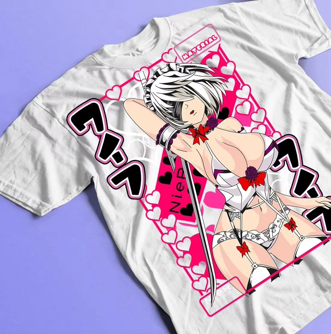Camiseta Unisex Automata YoRHa 2B con Gráficos, 100% Algodón, Cuello Redondo, Estilo Y2K, Manga Corta, Nueva Moda Verano 2026, Regalo para Fans