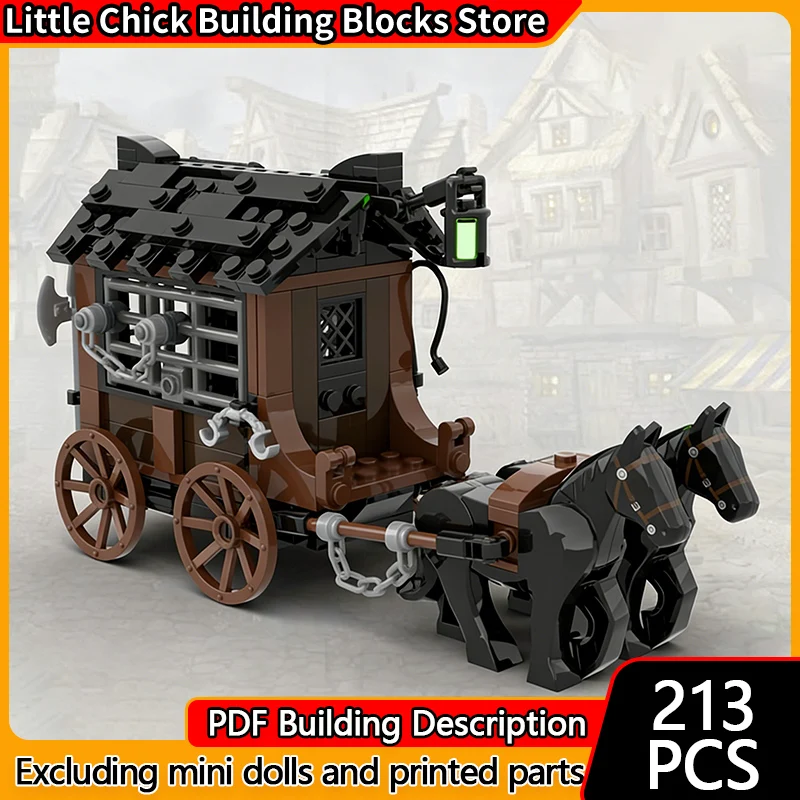 

Medieval Castle Model MOC Building Bricks Transport Carriage Modular Technology Children Holiday Gifts Assemble Toys Suit